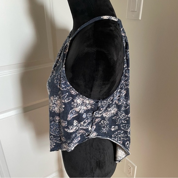 Free People We The Free Blue/White/Pink Floral Daisy Cotton Tank Top Size Medium - Picture 6 of 10